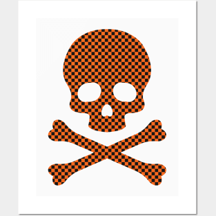 Chessboard pattern skull Posters and Art